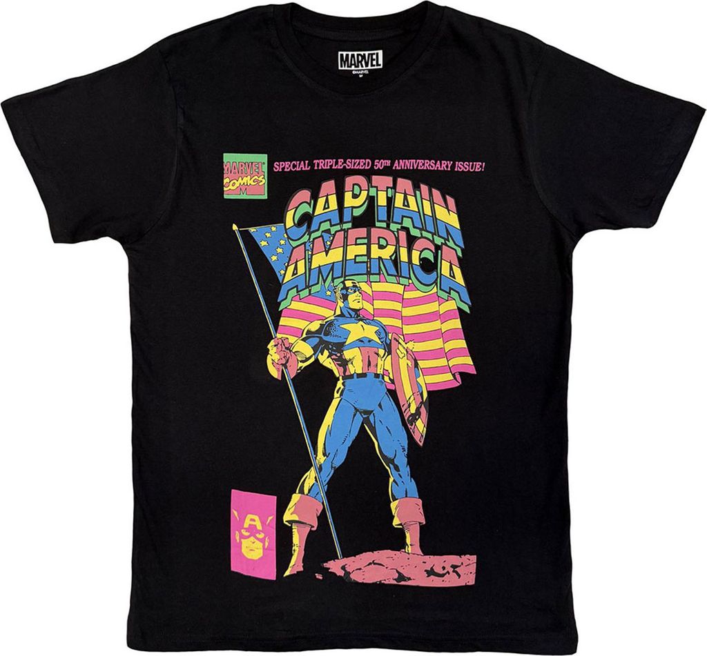 Marvel Comics - T-Shirt für Herren/Damen Uni, 50-jähriges Jubiläum RO15142 (M) (Schwarz)