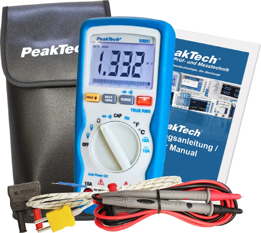 Multimètre 600V AC DC PeakTech 3320 TRMS avec fonction de détection NCV