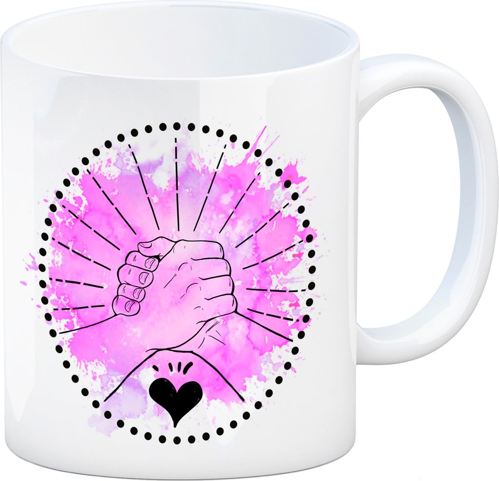 Freundschaft Kaffeebecher in rosa mit tollem Spruch