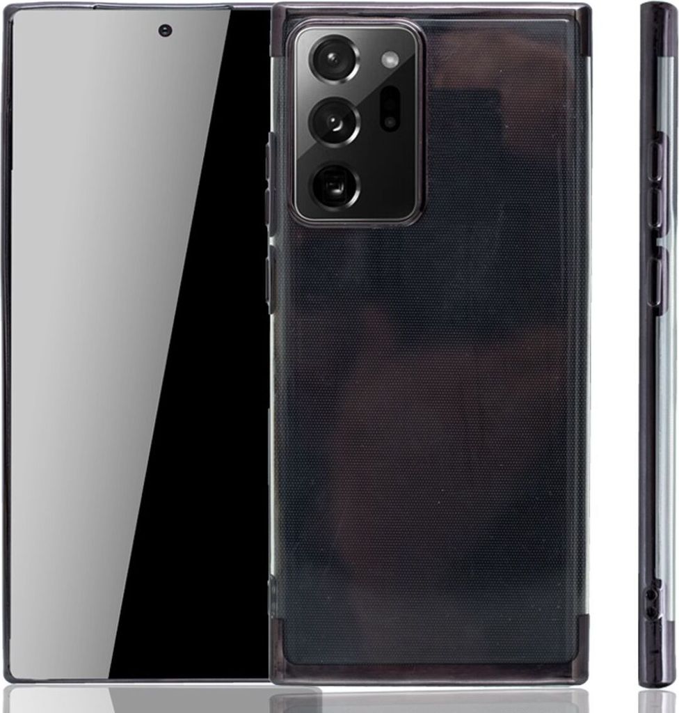 Handyhülle für Samsung Galaxy Note 20 Ultra Schwarz - Clear - TPU Silikon Case Backcover Schutzhülle in Transparent Schwarz