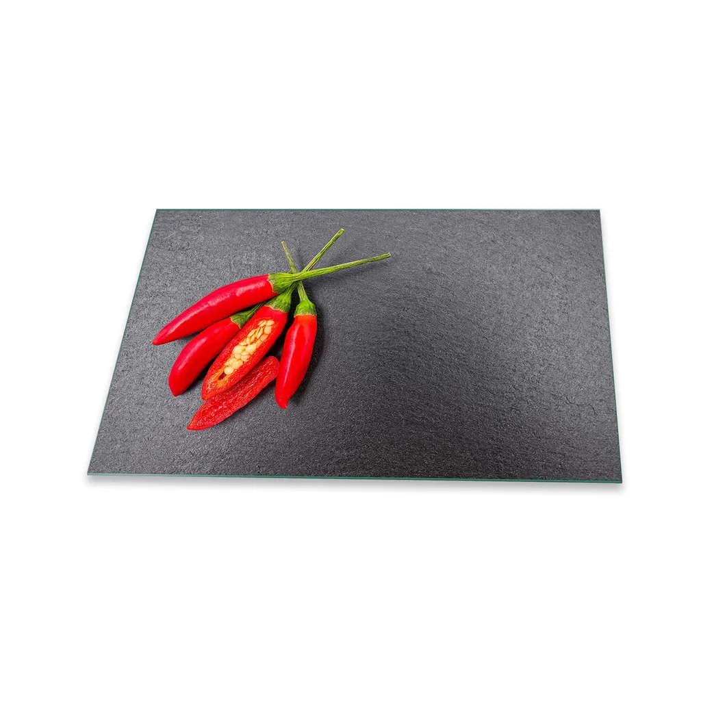 Tagliere Gigante e Copri Fornelli Vetro 80x52 Rosso Paprika