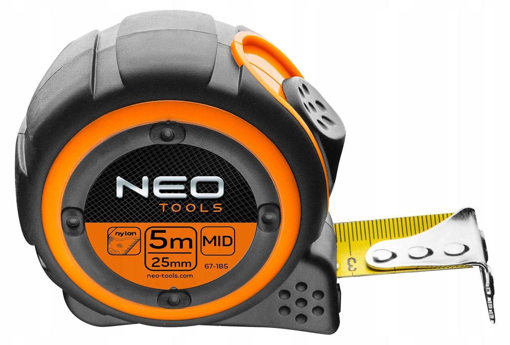 NEO Stahlbandmaß 5 m x 25 mm, Magnet