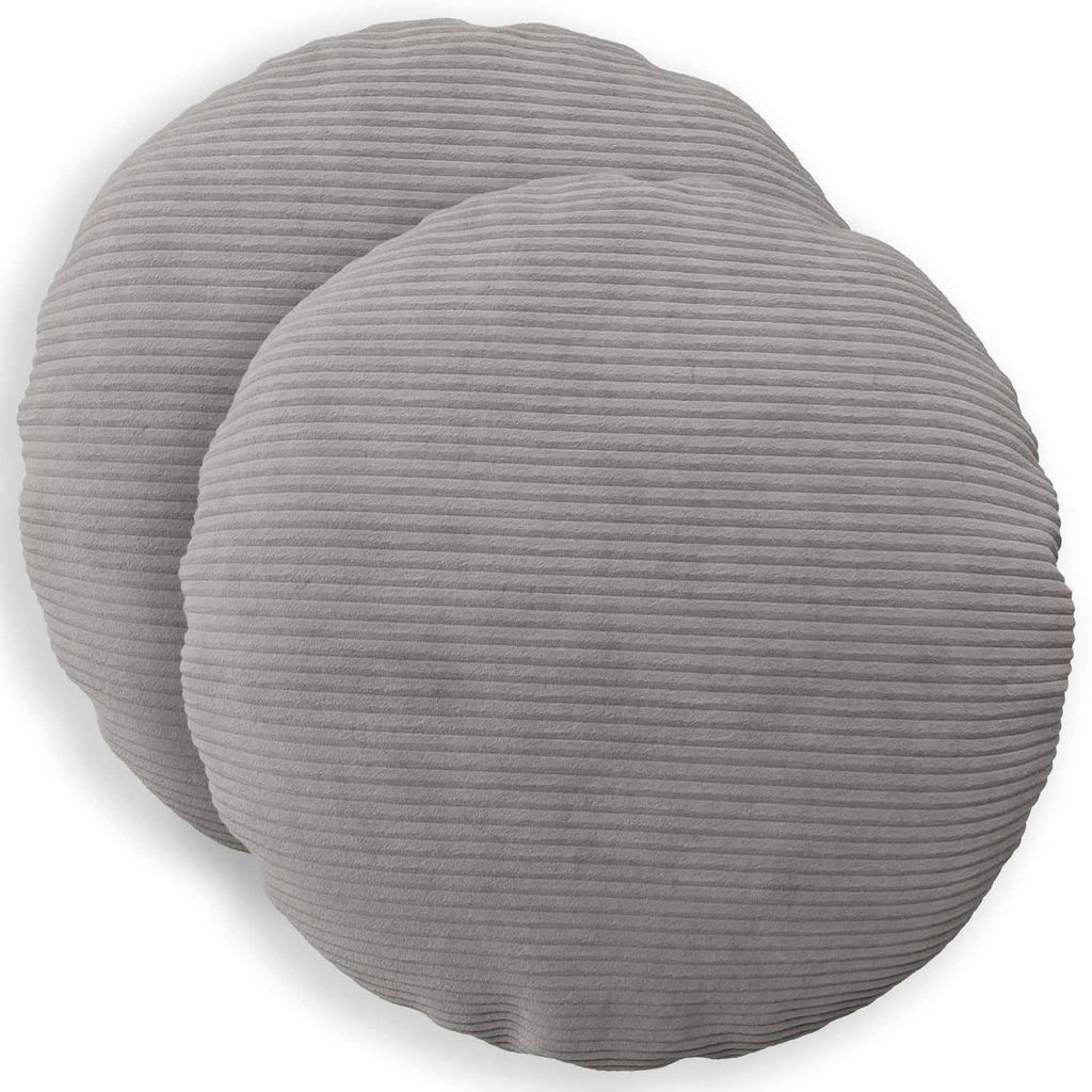 vidaXL Kussenhoezen, 2 stuks, HEERLEN, lichtgrijs, Ø 50 cm, Productafbeelding 