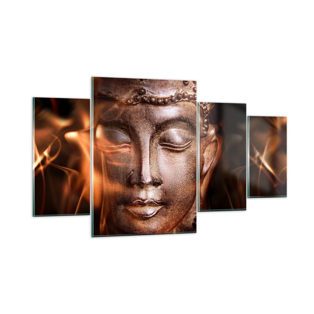 Bilder auf glas - Buddha Statue Geheimnis - 160x90cm - Glasbilder - Wandbilder - Kunstdruck - zum Aufhängen bereit - Wanddekoration aus Glas - Gla...