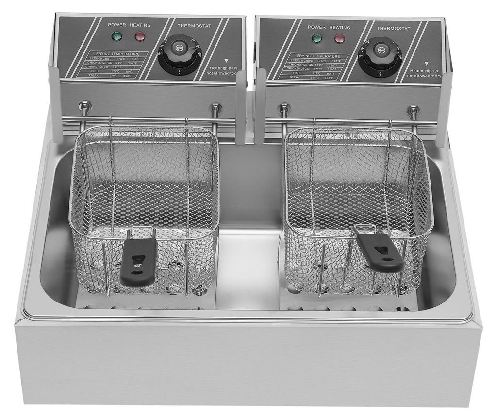Fritteuse, 12L Kapazität, Edelstahlkonstruktion, Silber