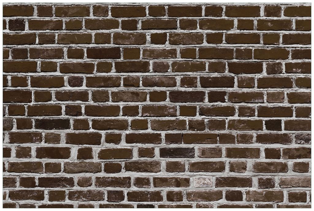 Wallario Wandbild aus Acryl, 90 x 60 cm, freischwebende Optik - Ziegelsteinwand in braun - Backsteine