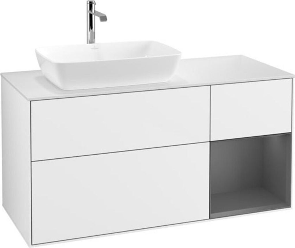 V&B Waschtischunterschrank Finion 120cm, Pl w m, Rg A m Lac, glo wh. Lac