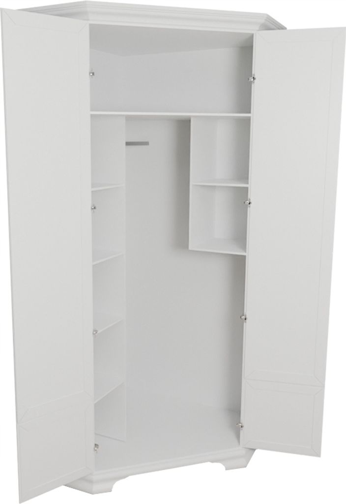 Veľká rohová skriňa, biela, PREMIUM, police, 98 x 225 cm, Obrázok produktu 13