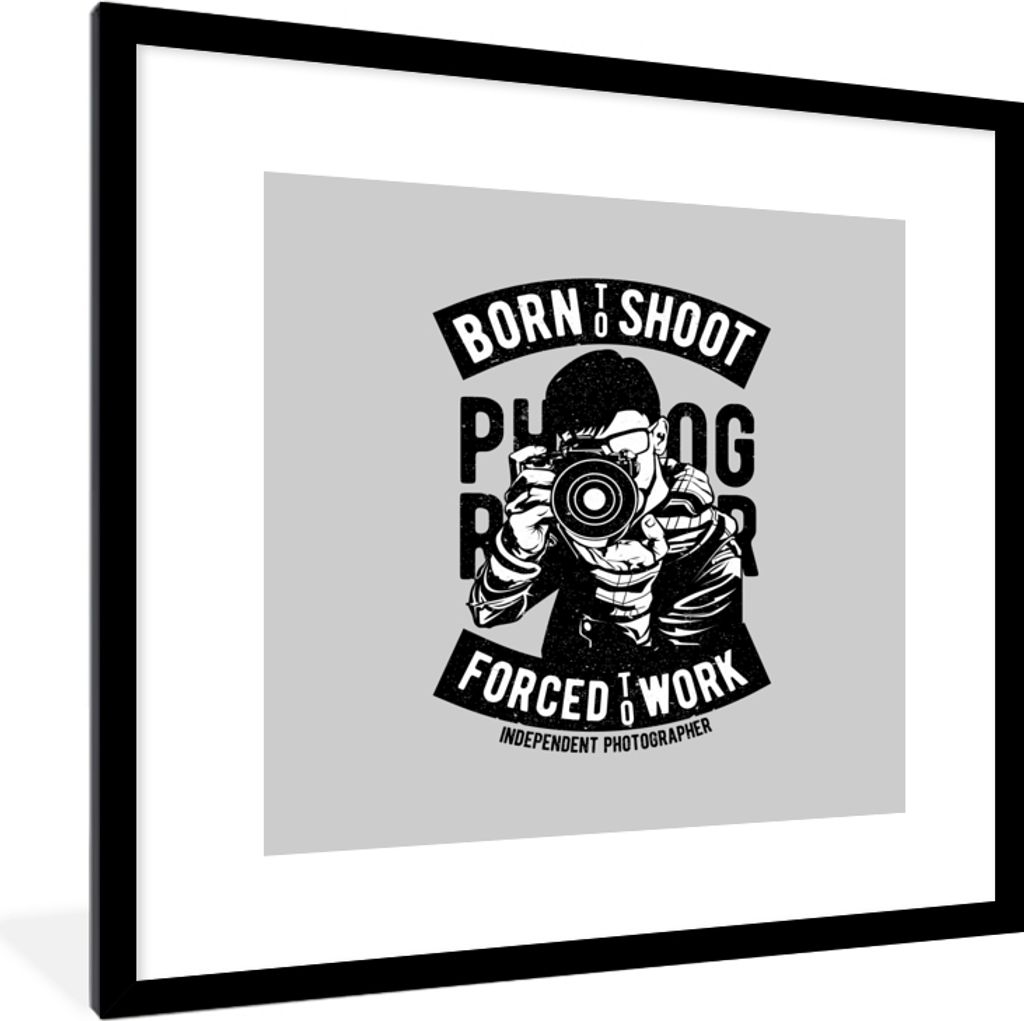 MuchoWow MuchoWow Gerahmtes Poster Kamera - Foto - Retro 40x40 cm - Poster mit zchwarzem Bilderrahmen - Poster - Plakat im Rahmen
