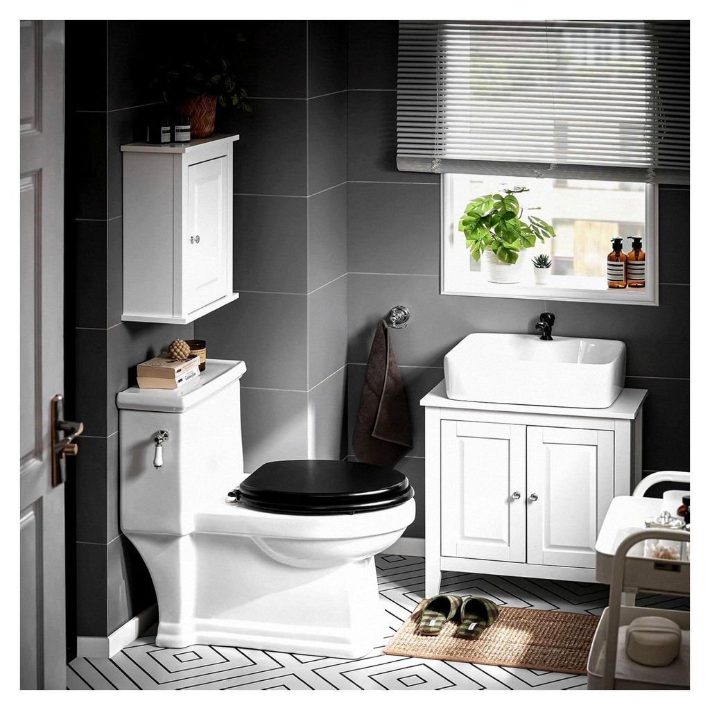 Waschbeckenunterschrank – Badezimmer Unterschrank – Badschrank mit 2 Türen, großem Stauraum und Siphonaussparung – Waschtischunterschrank f...