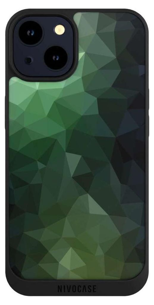 NIVOCASE Handyhülle für Apple iPhone 14 Hülle NIVOpure Case Schwarz Geometric Mosaik Tarnmuster