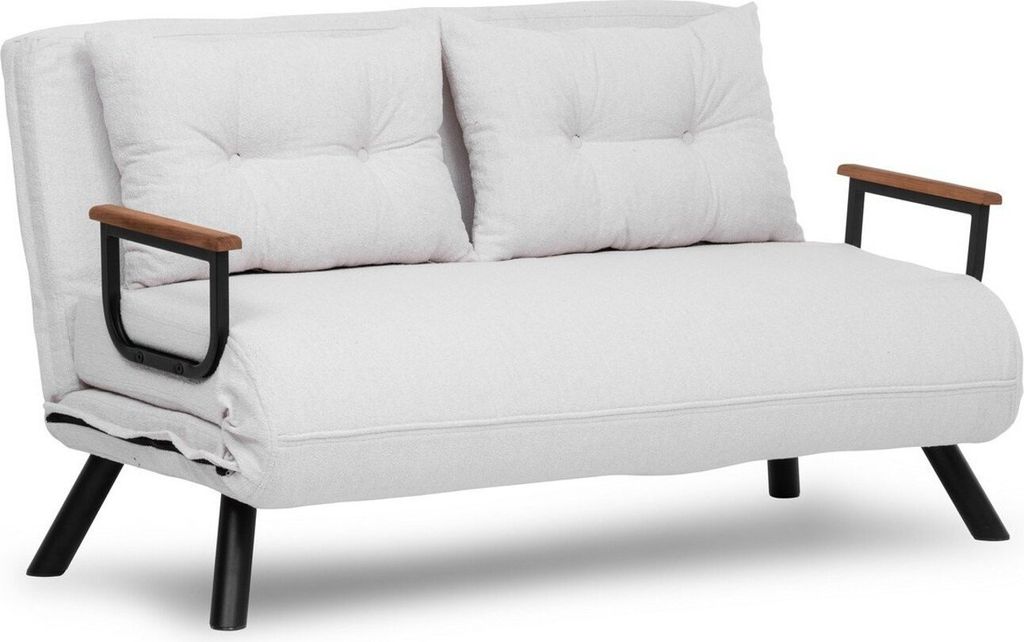 Schlafsofa 2-Sitzer aus Bouclé-Stoff mit Metallfüßen L133 cm - SANDO
