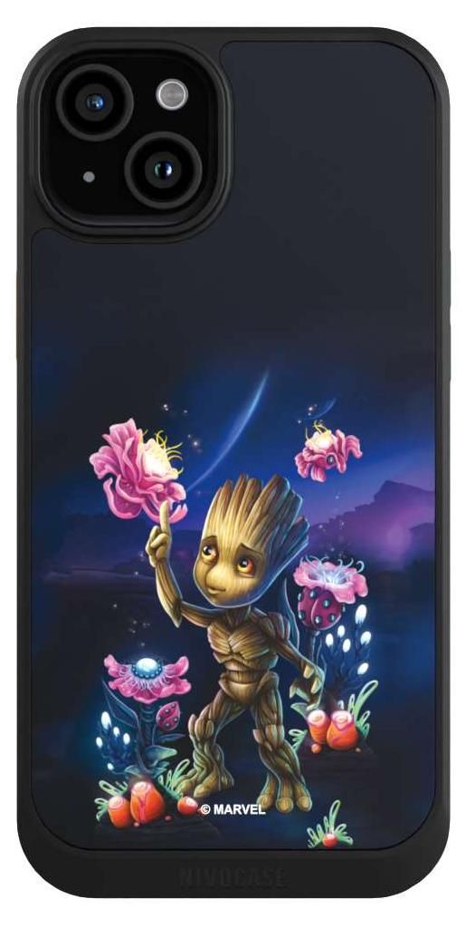 NIVOCASE Hülle für Apple iPhone 15 Plus Handyhülle NIVOcore Case Schwarz Marvel Guardians Of The Galaxy Baby Groot
