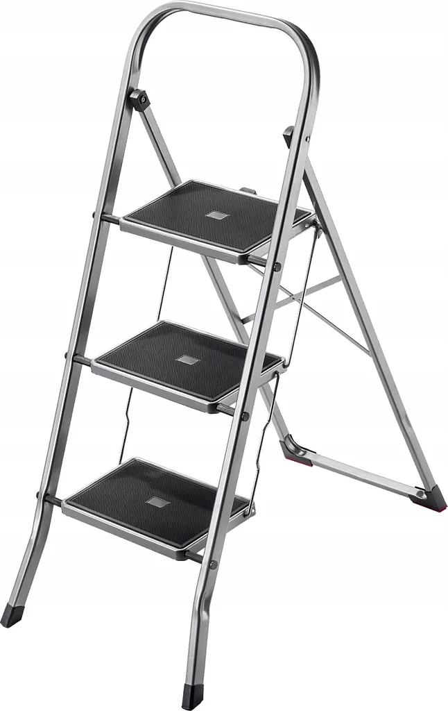 Escabeau 3 marches en aluminium léger - Petite échelle de ménage KADAX