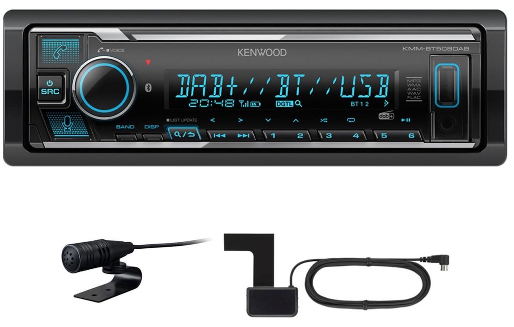 Kenwood Electronics KMM-BT508DAB, Schwarz, 1 DIN, 200 W, 50 Produktbild 