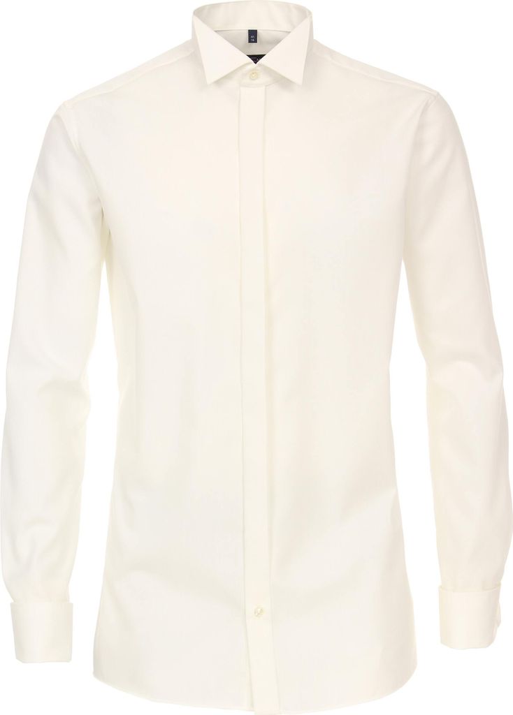 CASAMODA Herren Festhemd Langarm Kläppchen Modern-Fit Creme 40