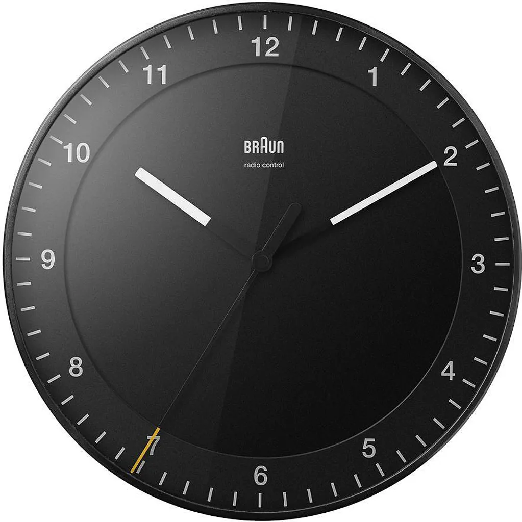 Braun BC17B-DCF Horloge murale sans fil Classic noire radiopilotée