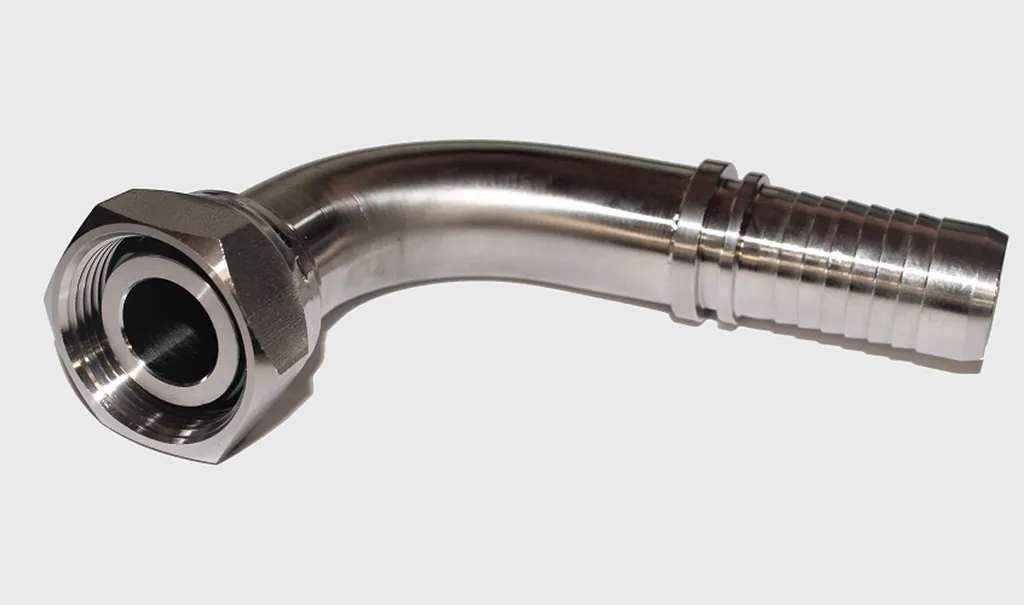 Raccordement de flexible hydraulique DKOL coudé DN25 pour circuit de fluide