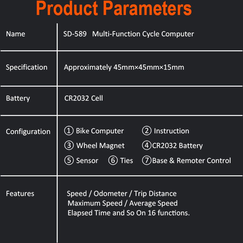 Fahrradcomputer, Fahrradtachometer, Kilometersportmesser, Produktbild 15