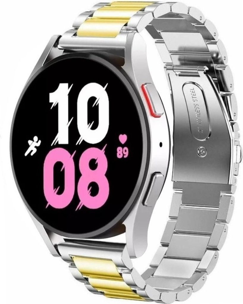 Strap-it Stahlarmband - Kompatibel mit Samsung Galaxy Watch 5 Armband 44mm Ersatzarmband Edelstahl - Faltschließe - Hochwertiges Material - für S...