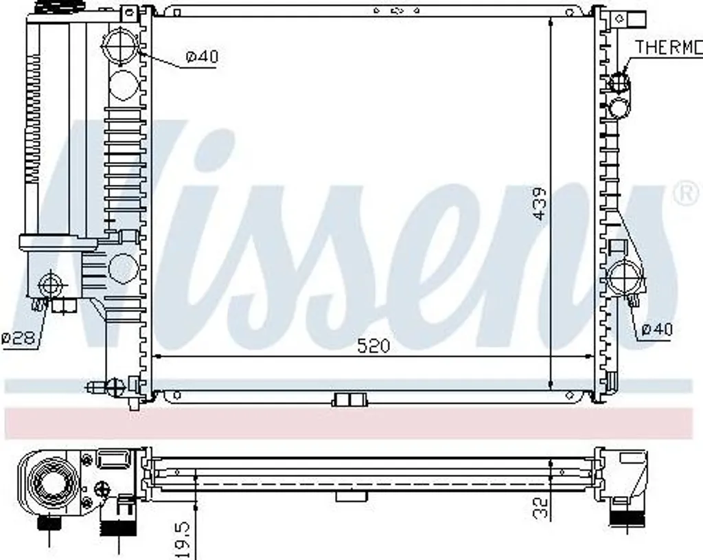 Radiateur de refroidissement pour Série 5 E39 essence et diesel
