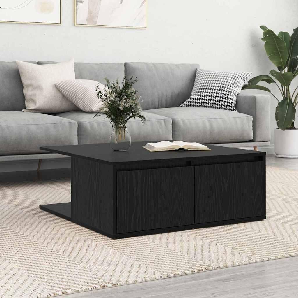 Couchtisch Schwarze Eiche 80 x 80 x 31 cm Holzwerkstoff, Couchtische Design Möbel Neu