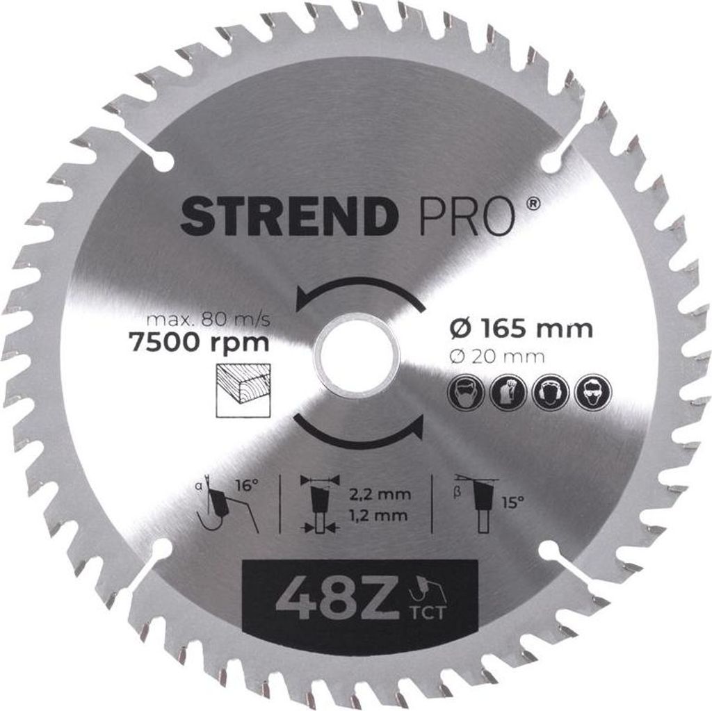 Disco Strend Pro TCT 165x2.2x20/16 mm 48Z, per legno, per Immagine del prodotto 