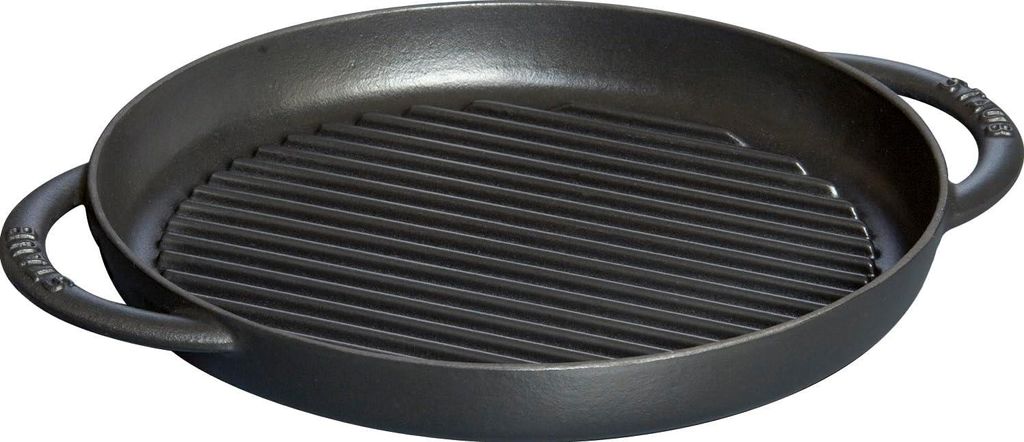 Gietijzer Grillpan, 26 cm, schwarz, für alle Heizquellen