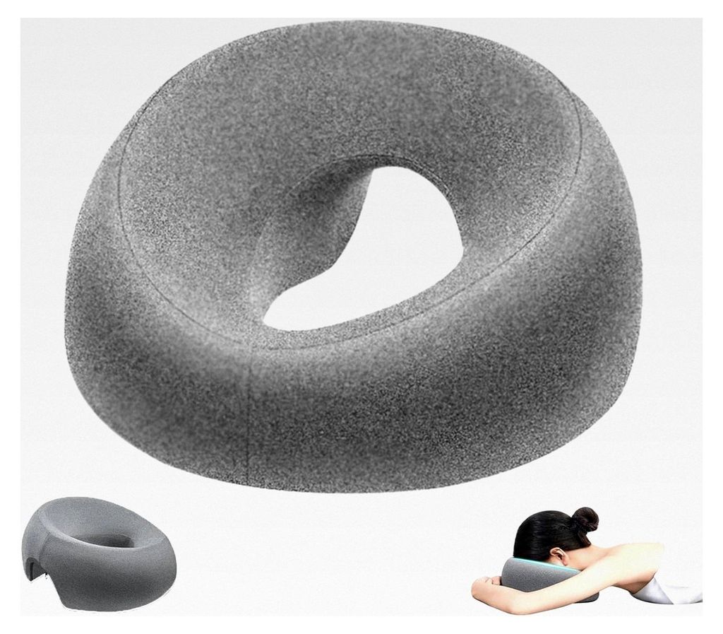 U-förmiges Massage-Gesichtskissen, Massagekissen für das Gesicht, Kopfstütze aus Memory-Schaum, hellgrau, für Schreibtische, Spa und Salon