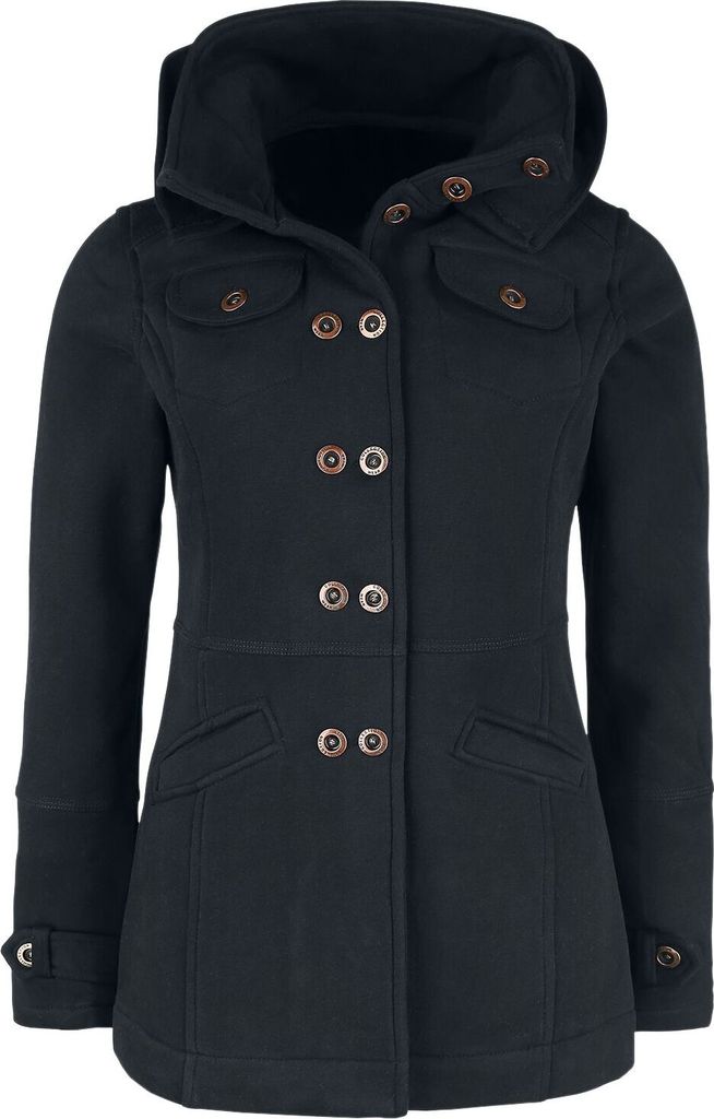 RED by EMP Damen schwarze Übergangsjacke aus Sweatstoff 3XL