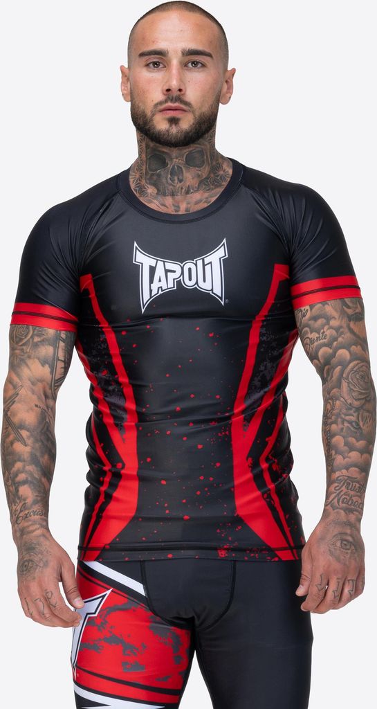 Herren Funktionsshirt schmale Passform KENDALL Black/Red/White S Tapout