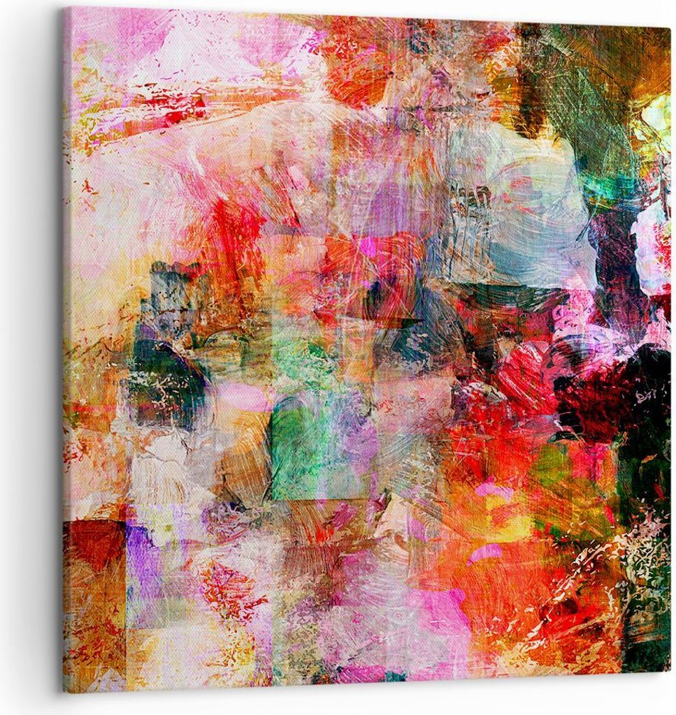 Bild auf Leinwand - Leinwandbild - Abstraktion modern - 50x50cm - Wand Bild - Wanddeko - Wandbilder - Leinwanddruck - Bilder - Kunstdruck - Wanddek...