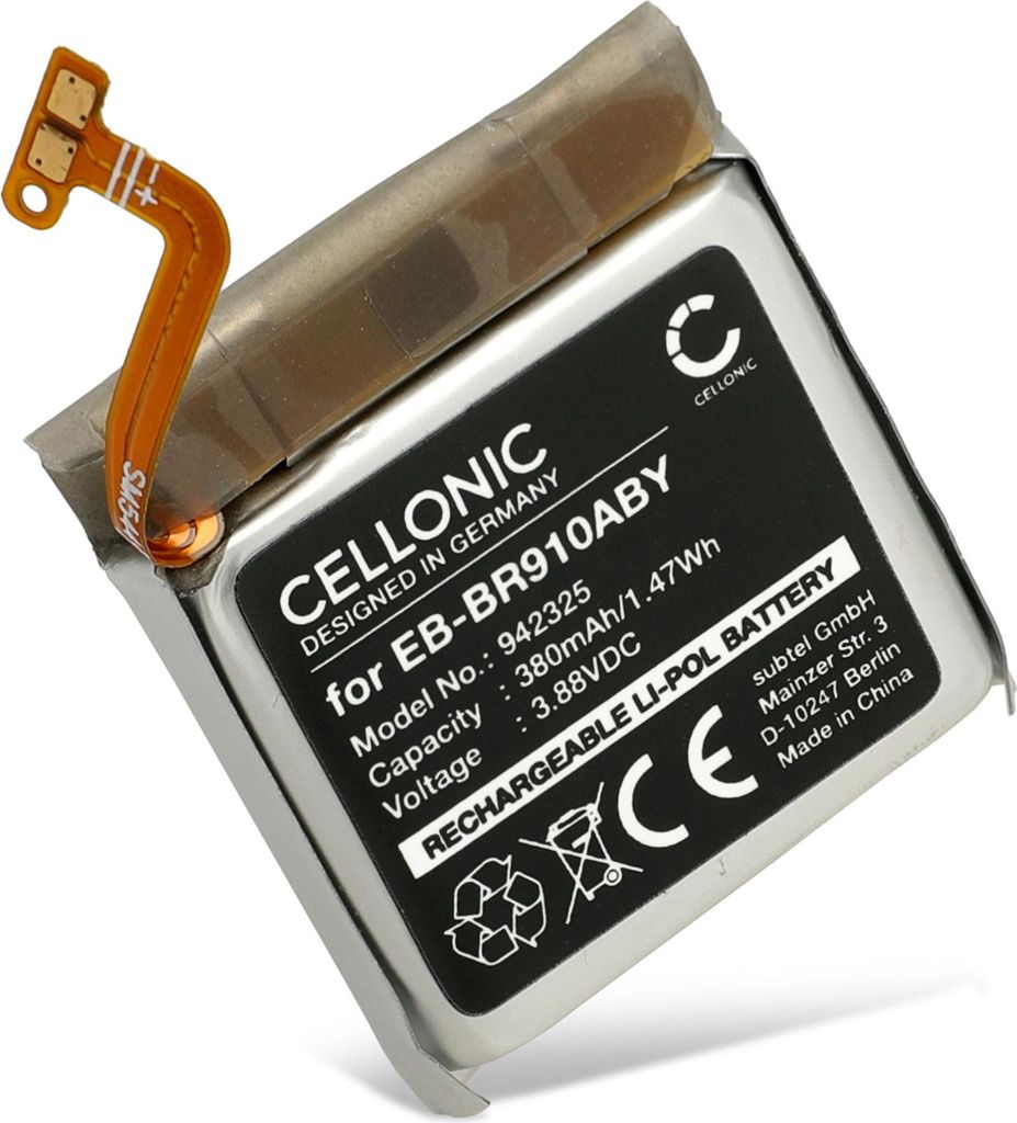 CELLONIC 1x Akku für Smartwatch & Fitnessarmband Kompatibel mit Samsung Galaxy Watch 5 - 44mm, EB-BR910ABY - (380mAh , 3.88V)