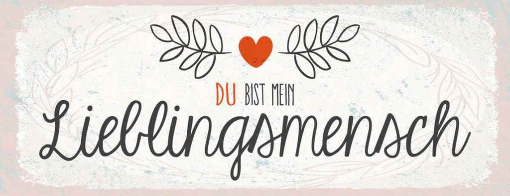 vianmo Holzschild 10x27 cm Du mein Lieblingsmensch Herz Dekoration