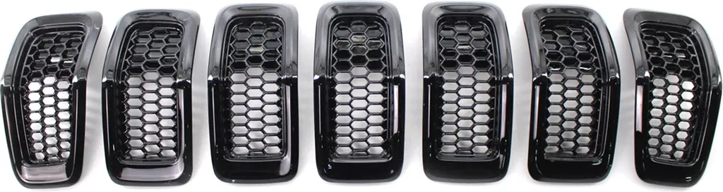 Couvercles de Grille ABS Noir Brillant pour Jeep Cherokee 2014-2018 Kit