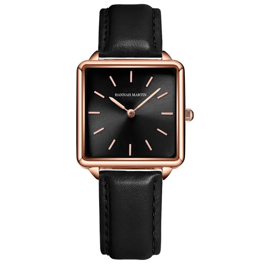 Montre Élégante Femme Noire Idéale pour le Travail et les Soirées