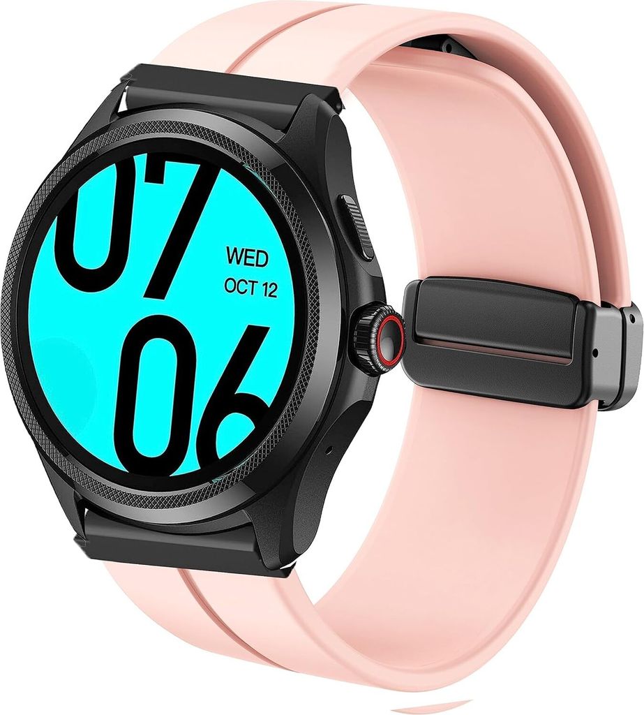 Blueshaweu Armband für Ticwatch Pro 5, weiches Silikon, dual magnetisch, einstellbar, kompatibel mit Ticwatch Pro 5