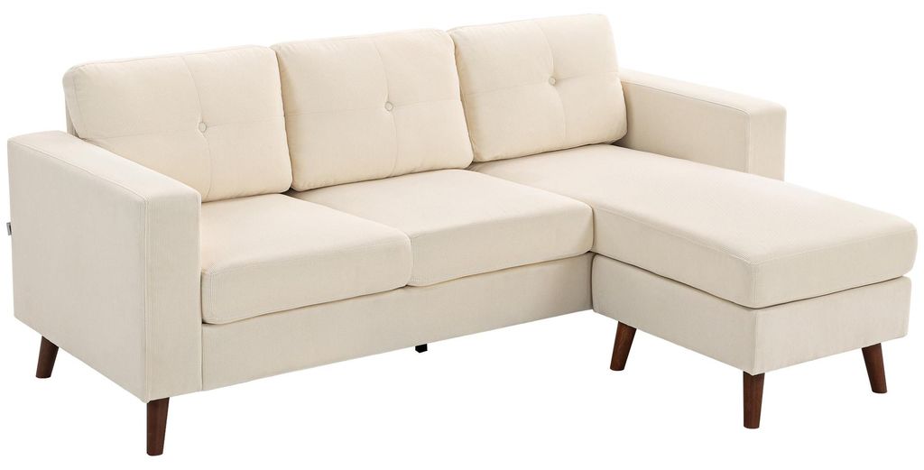 HOMCOM L-förmiges Sofa mit umkehrbarer Chaiselongue, Produktbild 