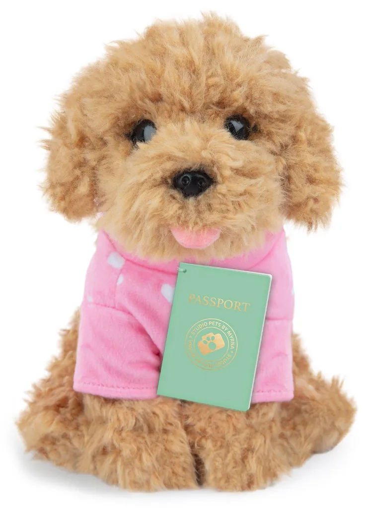 Doudou Chien en Peluche Cookie 23 cm Studio Pets Coloris Rose Doux