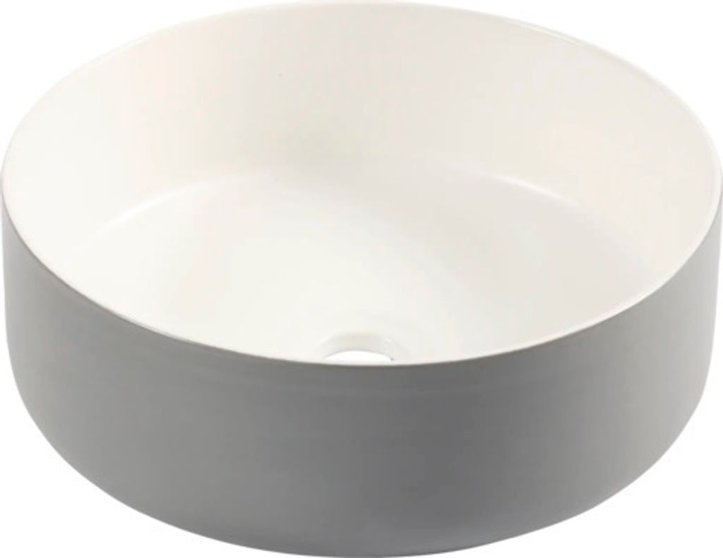 Differnz Aufsatzwaschbecken Mira 36 x 36 cm grau/weiß 38.009.06