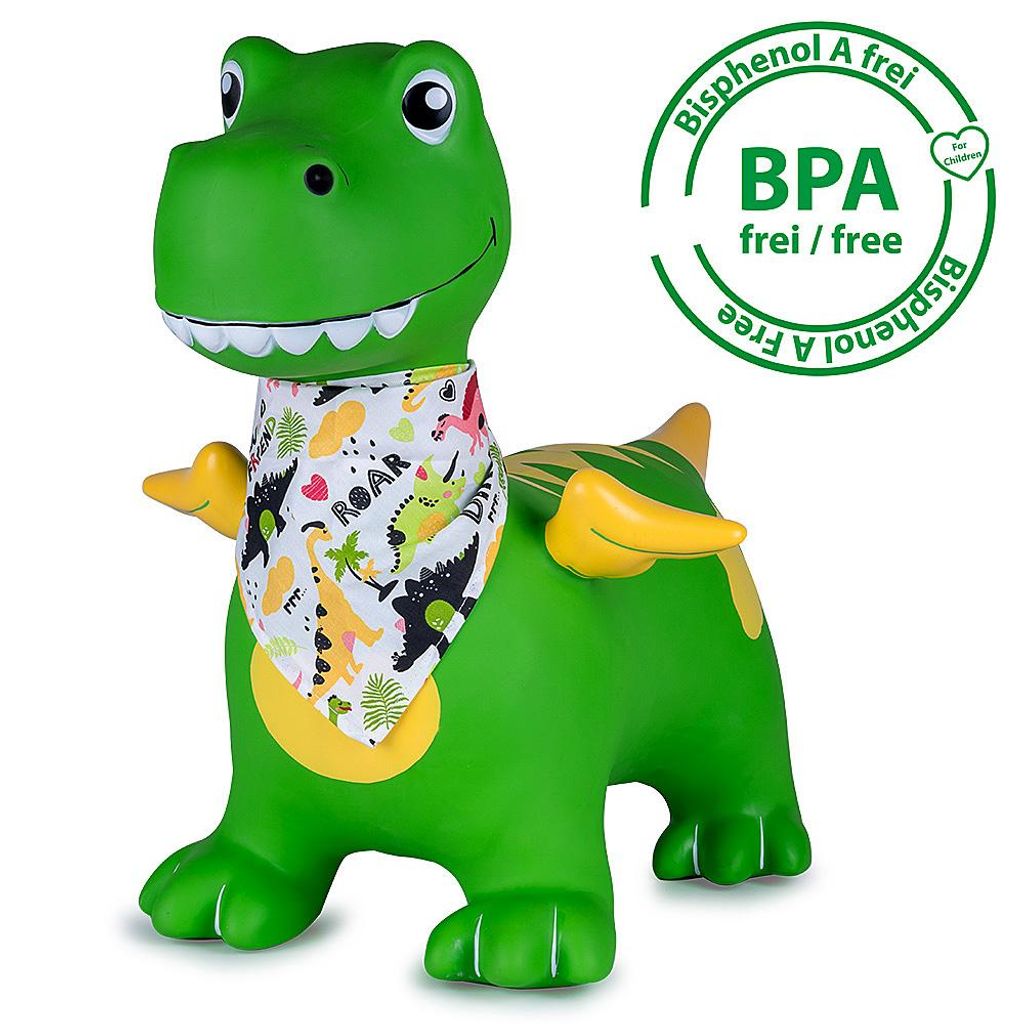 JAMARA Hüpftier Dino mit Flügel HoppyDoo grün mit Pumpe Produktbild 