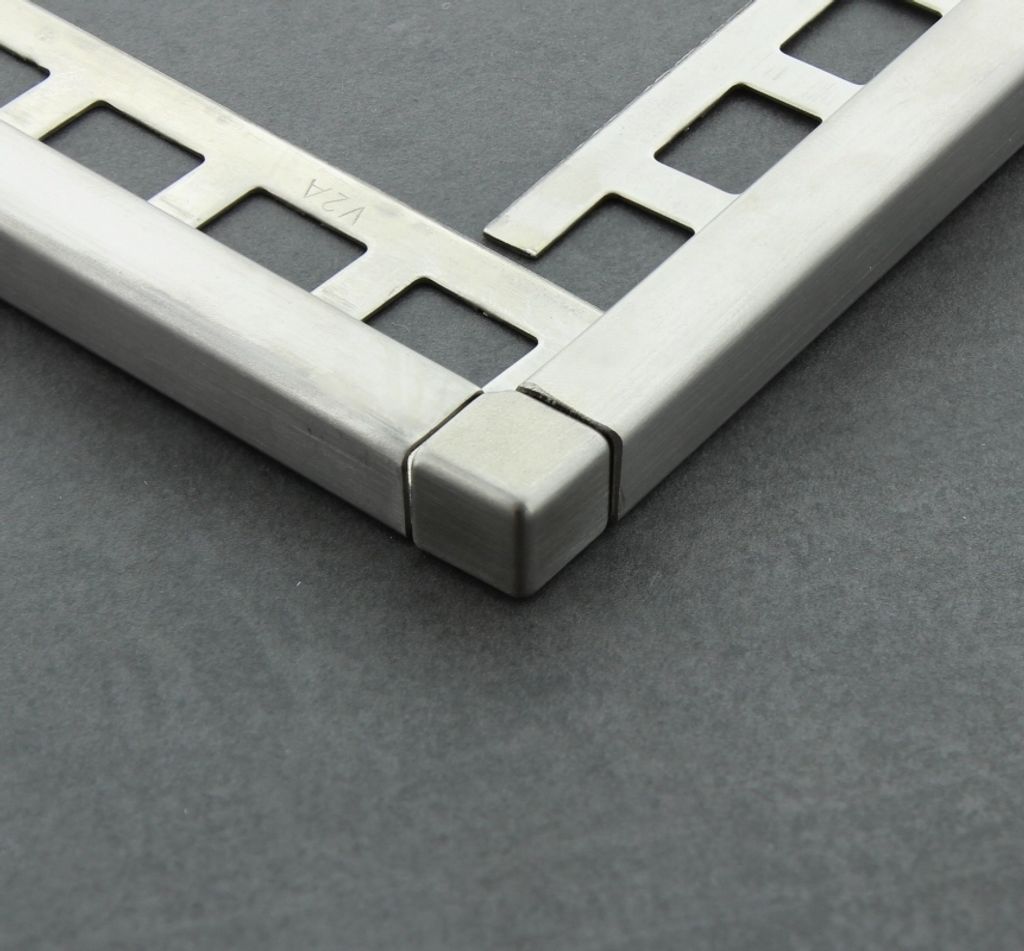 Außenecke und Innenecke Quadratprofil 11 mm V2A Edelstahl Produktbild 