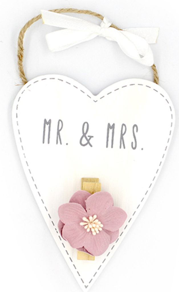 Nekupto Hochzeitsschild mit Klammer Mr. und Mrs.