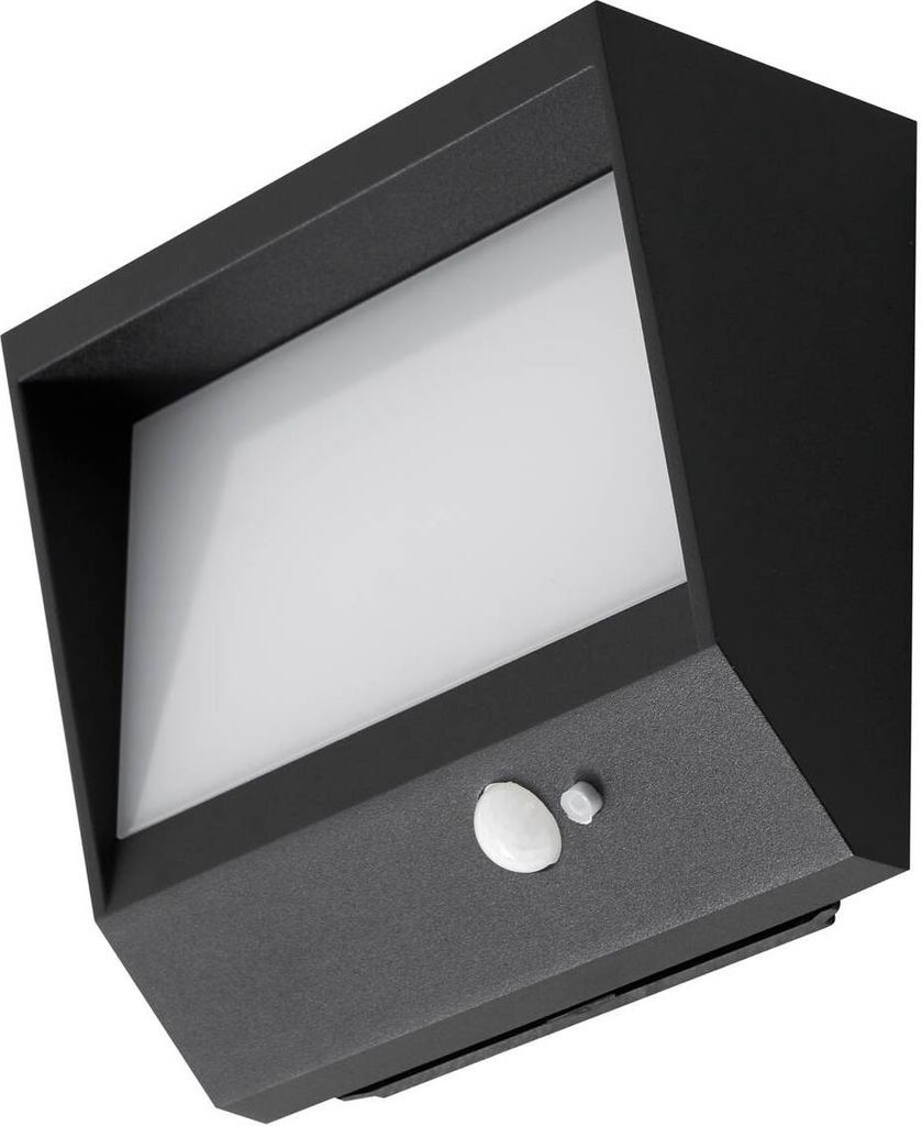 Lucande LED-Solarwandlampe Dava, 14 cm hoch, Alu, Sensor
