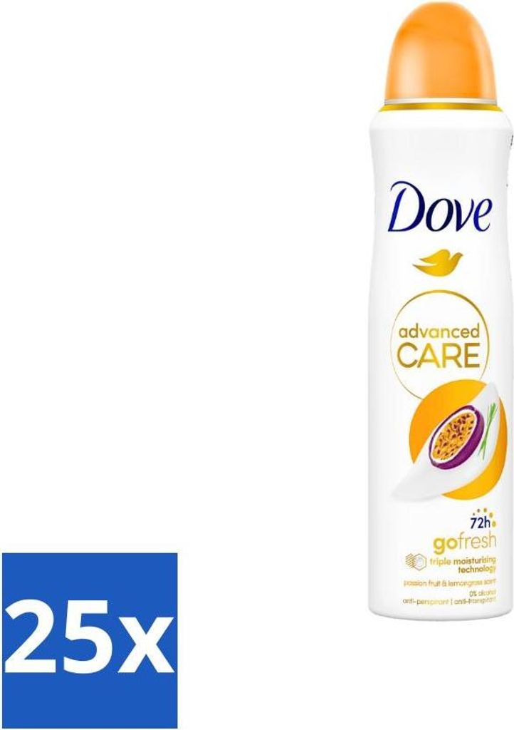 Dove Deodorant-Spray – Passionsfrucht & Zitronengras – 150 ml - Vorteilspack - 25 Stücke