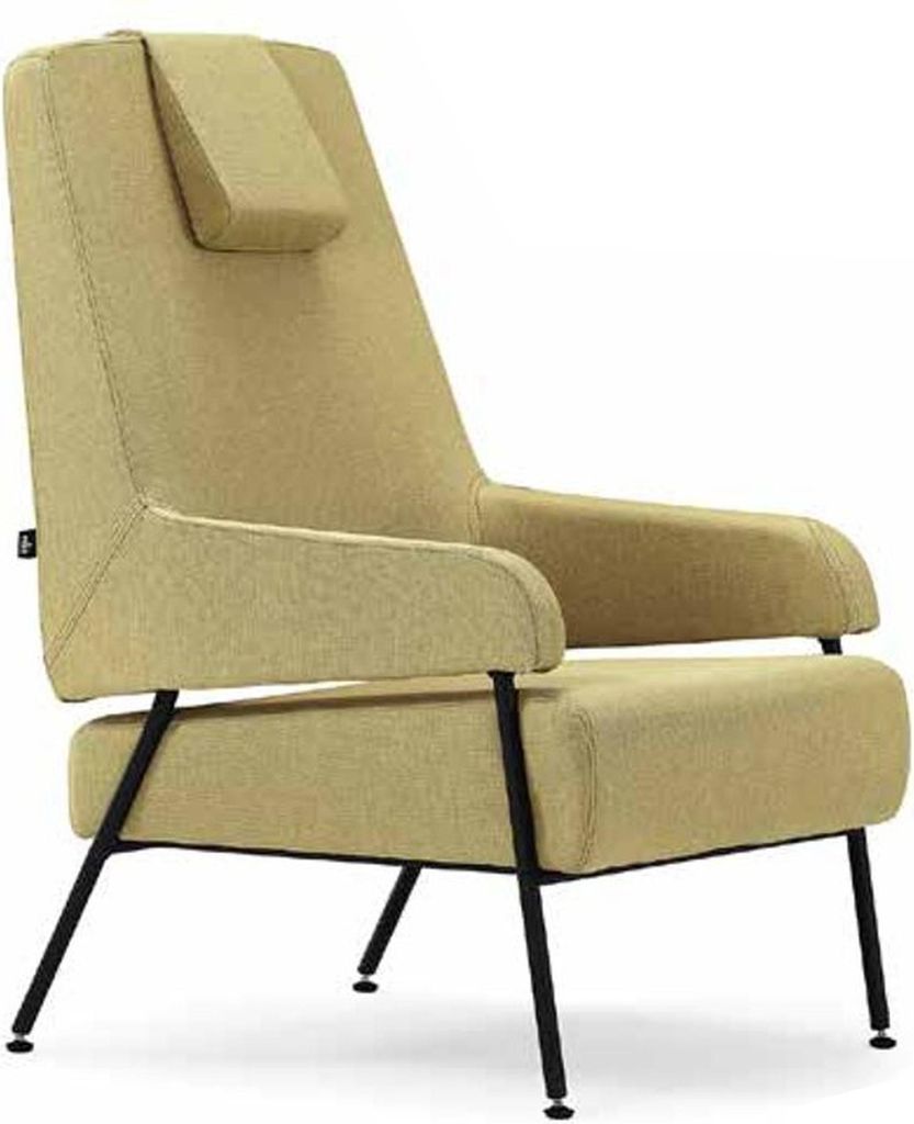 Wohnzimmer Einzelsessel in beige Design Lederpolsterung modernen Stil
