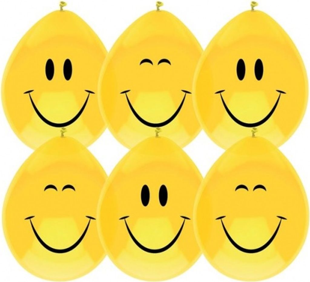 palloncini smile giallo 6 pezzi 30 cm Immagine del prodotto 