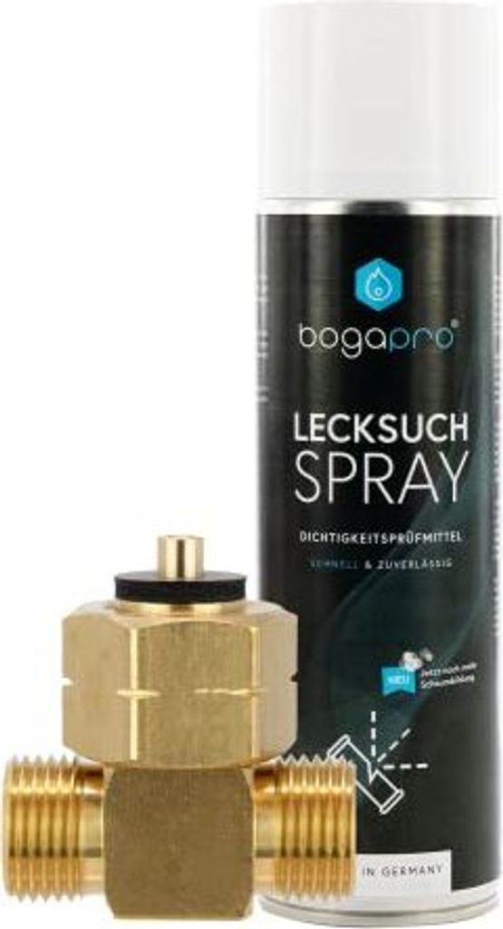 GOK Anschlussstück T-Form für Mehrflaschenanlage + Bogapro Lecksuchspray