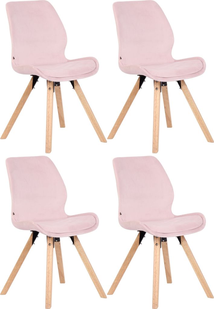 4er Set Stuhl HLO-CP21 Samt pink