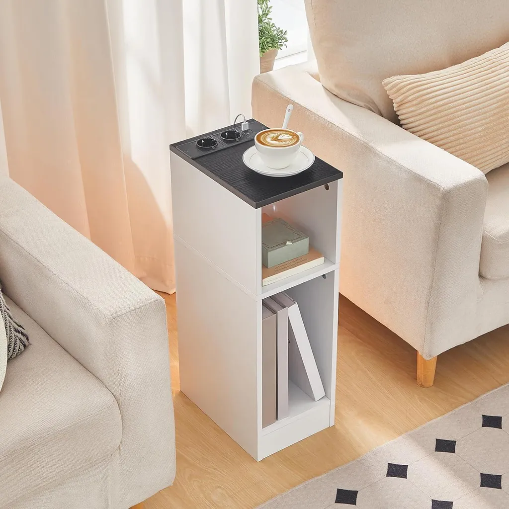 Table basse avec station de recharge USB et éclairage LED intégré - 4